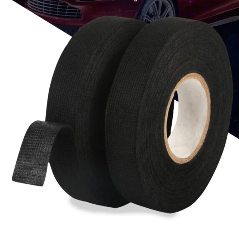 

Car Sticker Heat-resistant Wiring Harness Tape Looms Wiring Harness Cloth Fabric Tape Adhesive Cable Protection 19mm x 15M