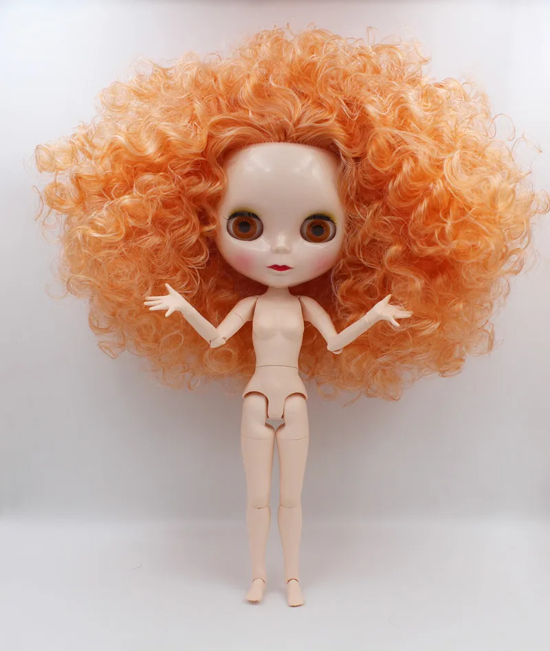 Blyth doll Blygirl Orange burst curls normal case new dolls 7 and 19 joints body nude 1/6 can be changed hair | Игрушки и хобби