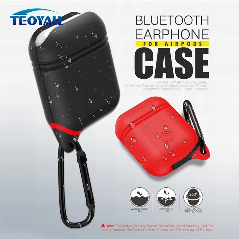 

TeoYall Shockproof Anti-lost Earphone Case For Apple Airpods Strap Soft Silicone Case Headphone Accessories Protective Cover