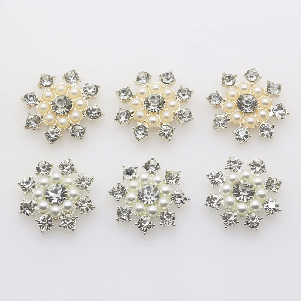 

Wholesale 10pcs, 25mm Eight pearl metal buttons,metal floral center scrapbooking Diy intimate Accessories.
