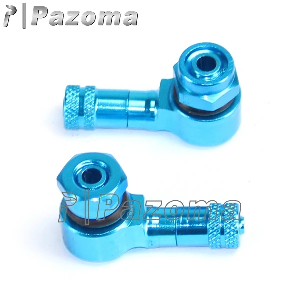 PAZOMA Blue Wheel Tire Valves Stem Air Tyre Cap 90 Degrees 11.3mm For