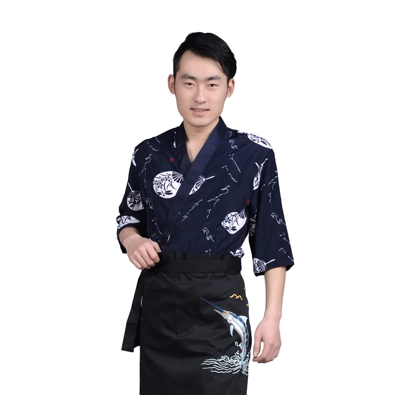 (10sets-Hat-Apron-Shirt) Японский шеф-повар одежда корейская японская кухня суши Ресторан Кухня Спецодежда и официанты