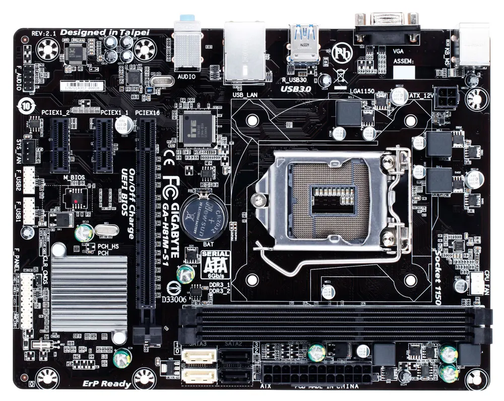 Novo completo, gigabyte GA-H81M-S lga 1150 placa-mãe ultra durável