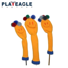 2017 New Smile Design Golf Hybrid Club Head Covers Wooden Fairway Headcovers No 1,3,5 Club Headcovers 3 pcs/set