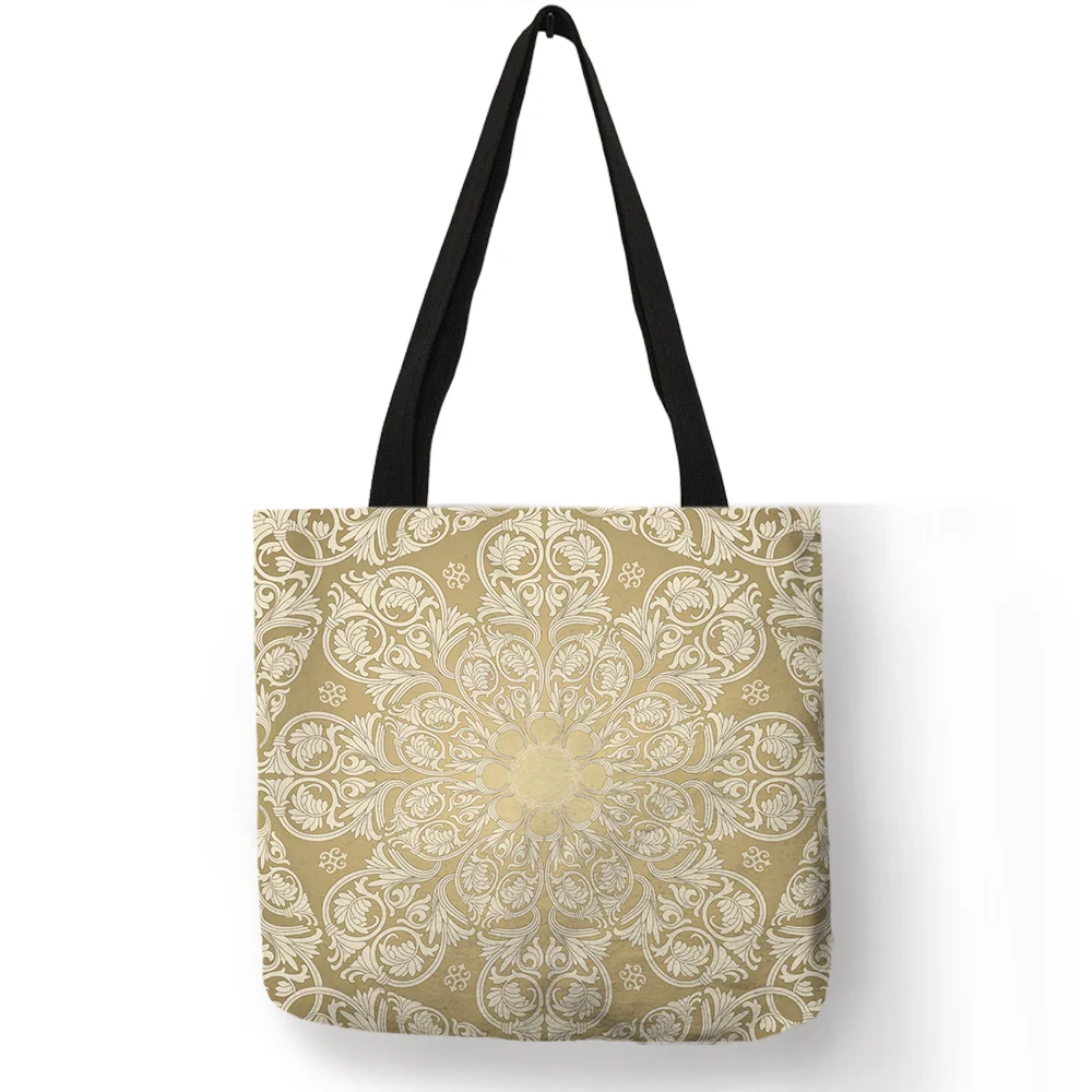 

Log Color Fresh Simple Pattern Tote Bag for Ladies Girls Yellow Floral Print Shoulder Bag Reusable Foldable Large Capacity Sack