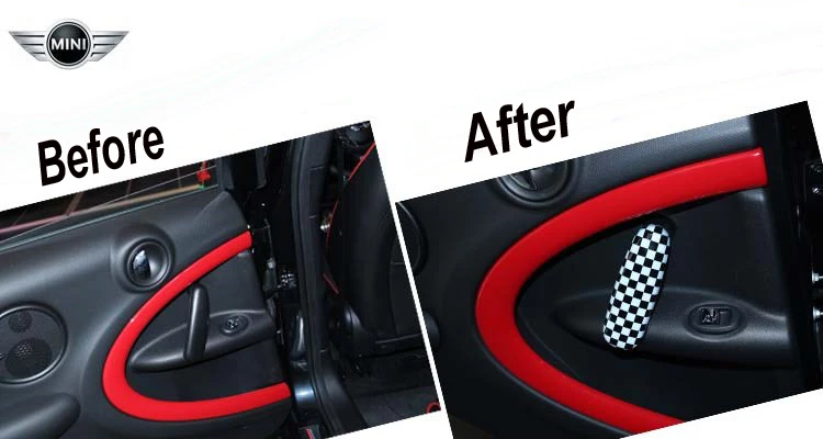 2 шт./лот ПК мини JCW Mini Cooper R55 R56 R57 R58 R60 салона автомобиля Дверная ручка стикер