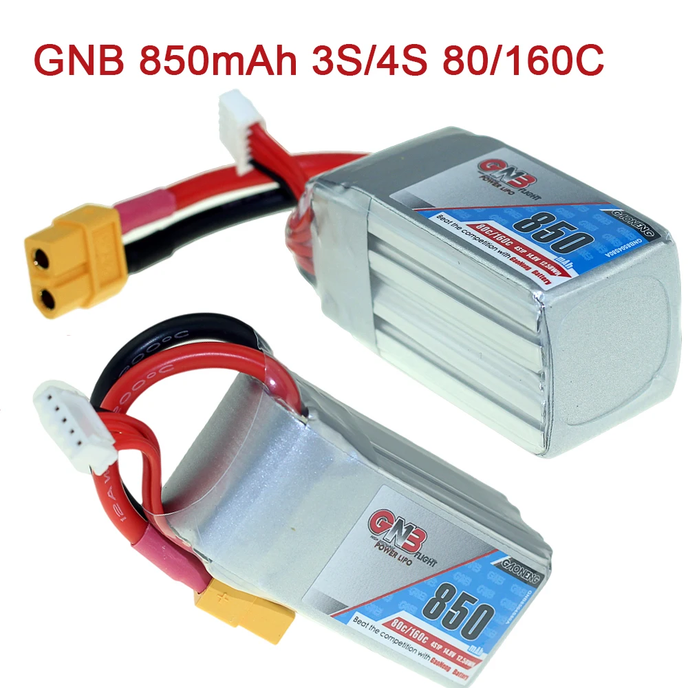 GNB 3S 4S Lipo аккумулятор 850mAh 80C 160C 11,1 V 14,8 V с XT30U-F разъемом перезаряжаемая батарея для радиоуправляемого гоночного дрона