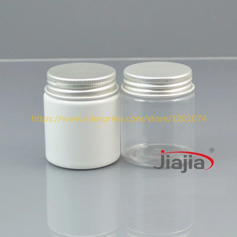 50 grams clear/white PET Jar, 50g clear/white PET Bottle with Silver