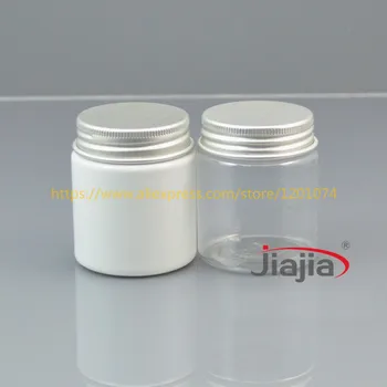 

50 grams clear/white PET Jar, 50g clear/white PET Bottle with Silver Aluminum Lid 50ml Plastic Cosmetic Packaging Butter Jar