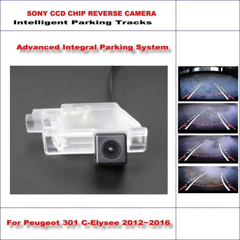 

Backup Rear Reverse Camera For Peugeot 301 C-Elysee 2012~2016 / HD 860 * 576 Pixels 580 TV Lines Intelligent Parking Tracks