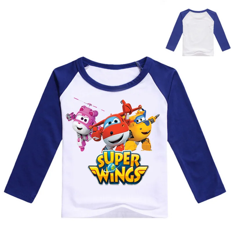 DLF 2-16Year костюм супер Одежда с крыльями топы для девочек с длинными рукавами; футболка; Детские футболки с рисунками из мультфильмов для маленьких мальчиков рубашка для малыша, красивый топ для малышей