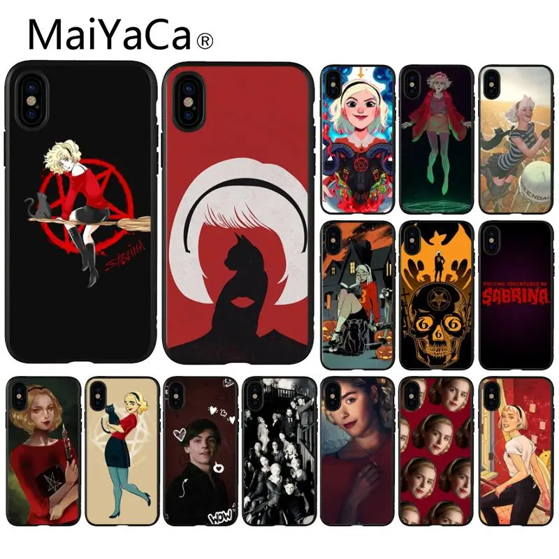 

MaiYaCa Chilling Adventures of Sabrina Silicone black Phone Case for Apple iPhone 8 7 6 6S Plus X XS MAX 5 5S SE XR Mobile Cover