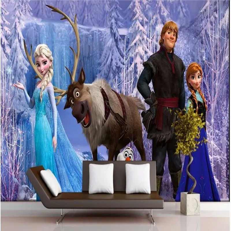 

Mural Custom 3 d Queen of the Snow Kids Bedroom Photo Painting 3d Wallpapers for walls 3 d wall papers papel de parede