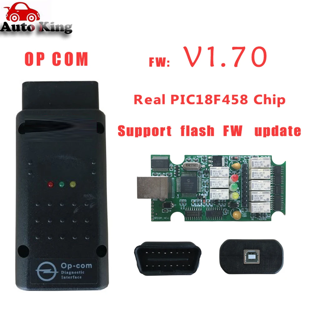 DHL! 30 шт./лот лучший с PIC18F458 чип OBD2 op-com, следуя новейшим V1.70/Op com/OPCOM сканирующий инструмент