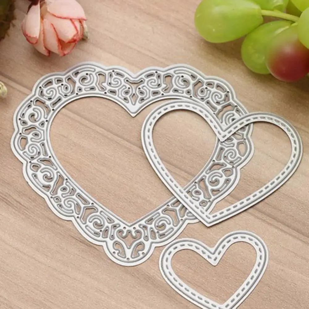 

Scrapbooking Dies Metal 3Pcs Heart Lace Frame Cutting Dies New 2019 Craft Embossing Stamp Stencil Paper Card Making Template DIY