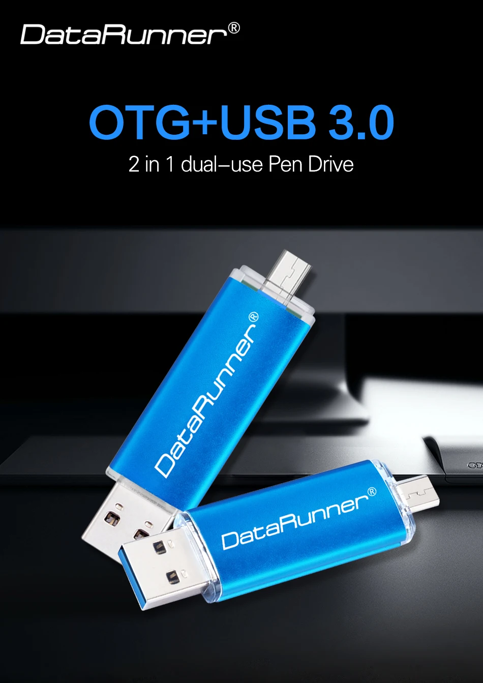 DataRunner Usb 3,0 портативный флэш-накопитель USB флеш-накопитель 16 ГБ 32 ГБ 64 Гб 128 ГБ 256 Гб внешний накопитель 2 в 1 Micro Usb Stick 3,0 флешки