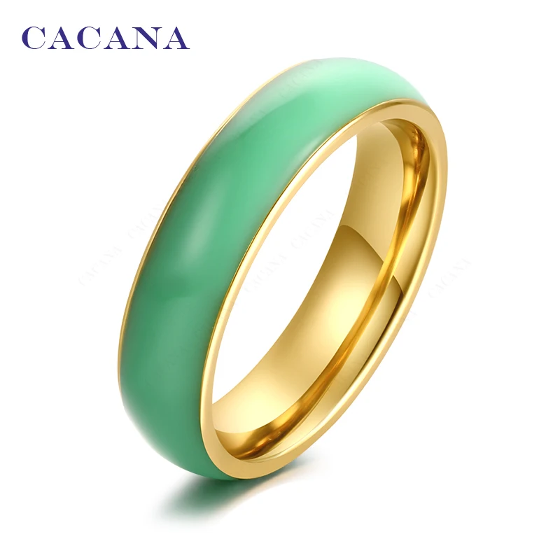 Кольца CACANA из нержавеющей стали для женщин Яркие керамические модные