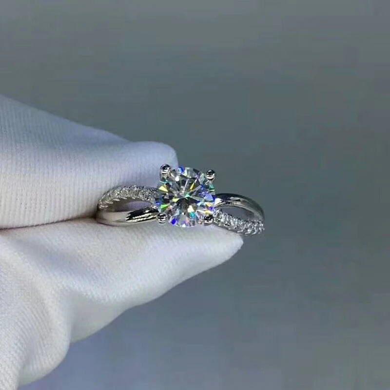 [MeiBaPJ Moissanite Gemstone Fashion 2 карата бриллиантовое кольцо VVS1 из стерлингового серебра 925