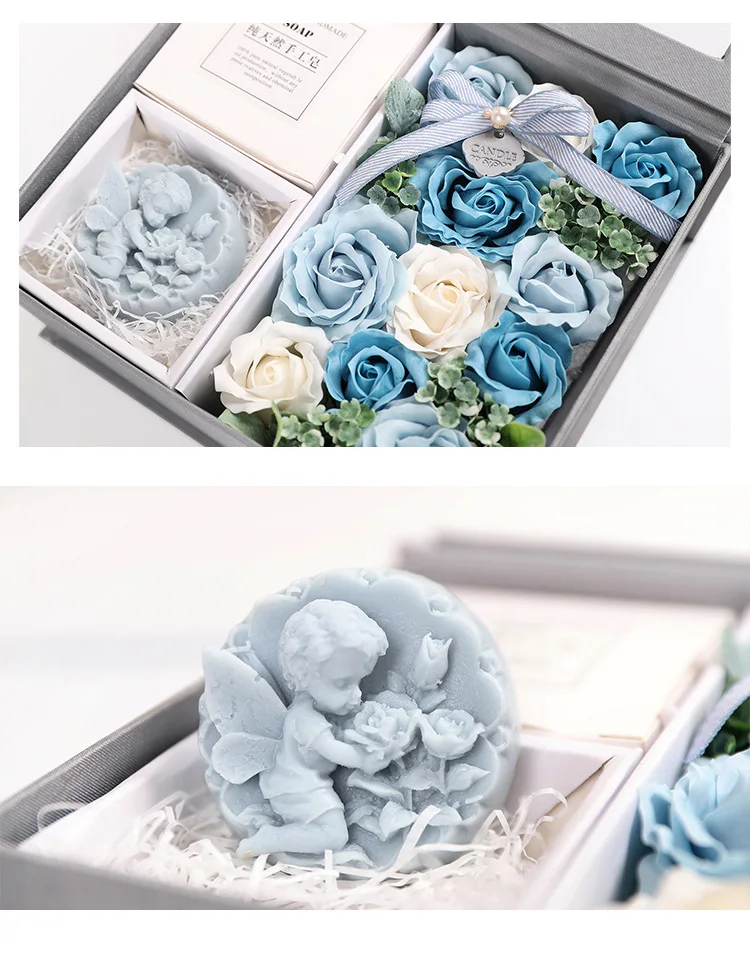JAROWN Artificial Soap Flower Rose Gift Box Wedding Souvenir Valentine's Day Creative Birthday Novelty Gift Rose Soap Home Decor (33)