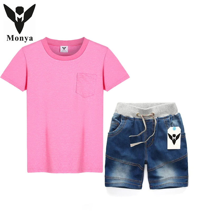 

Baby Girls Clothes Sets Summer Children Cothing Sets Kids Suits For Girl T-shirts + Denim Shorts Sets 2PC Children jeans Clothes