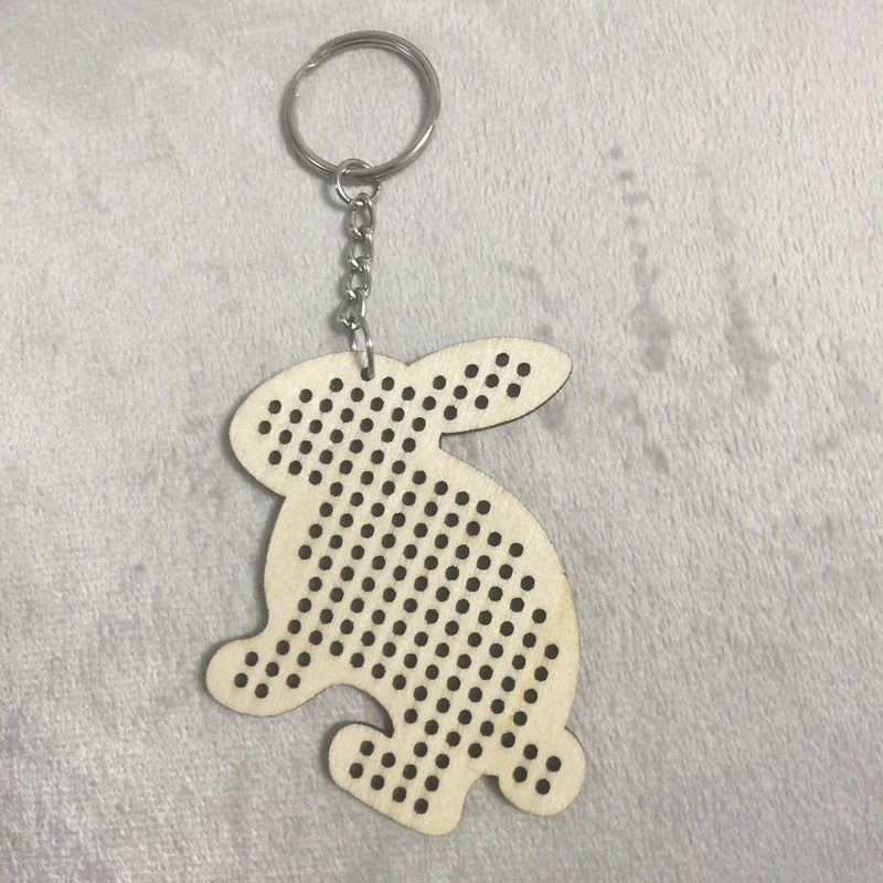 Wooden Cross Stitch Keyring Kits Perfect For Children's Arts, Crafts
