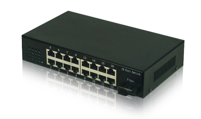 GF1116S 10/100 м Одномодовый волоконно-оптический 1 оптический порт и 16 портов rj45 передатчик эфирной сети с медиумом