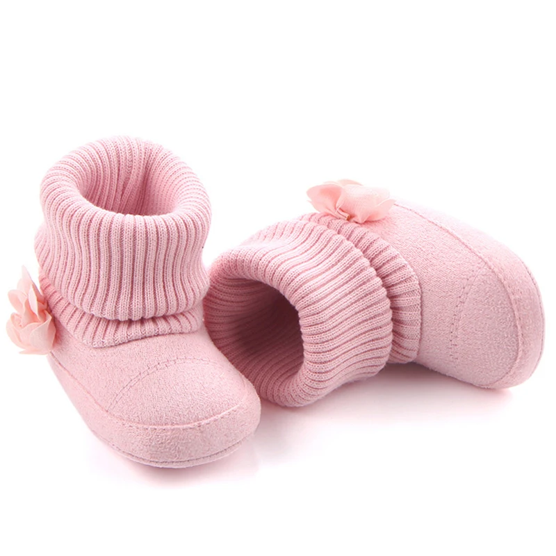 New Born Fashion Baby Boots for Girl Princess Shoes Newborn Boot Infant Booties Toddler Brand Buty with Pink Flowers Shower Gift