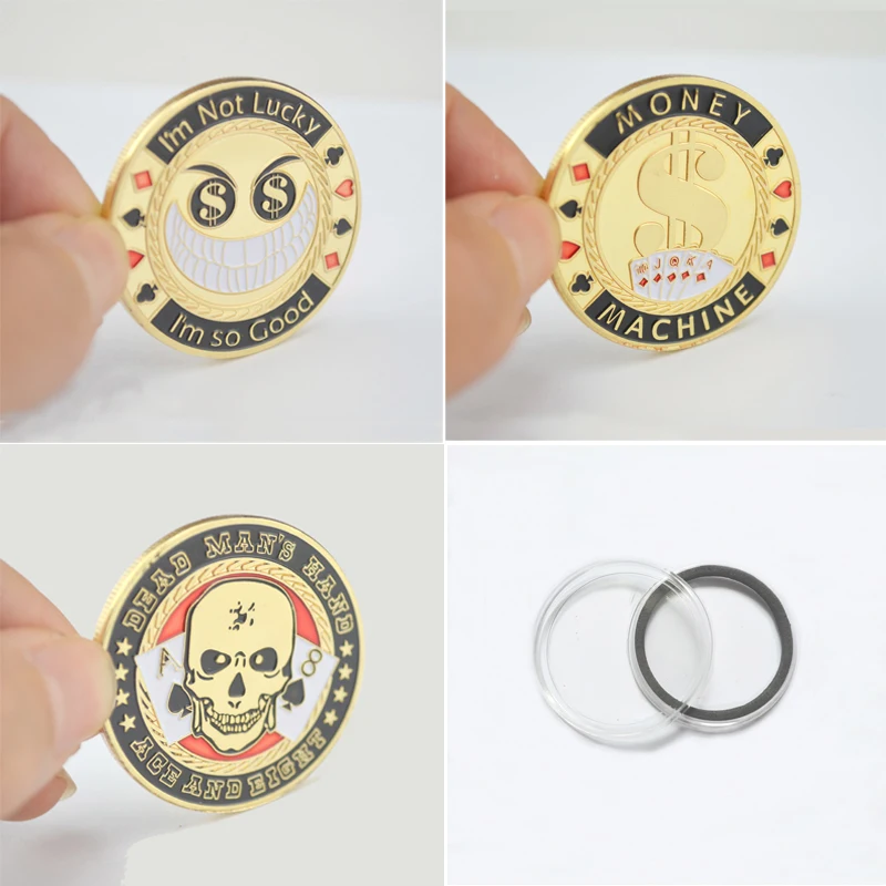 Металлическая сувенирная монета Poker Chip Card Guard Protector Token Coin I'M So Good/Money Machine/Dead Man's