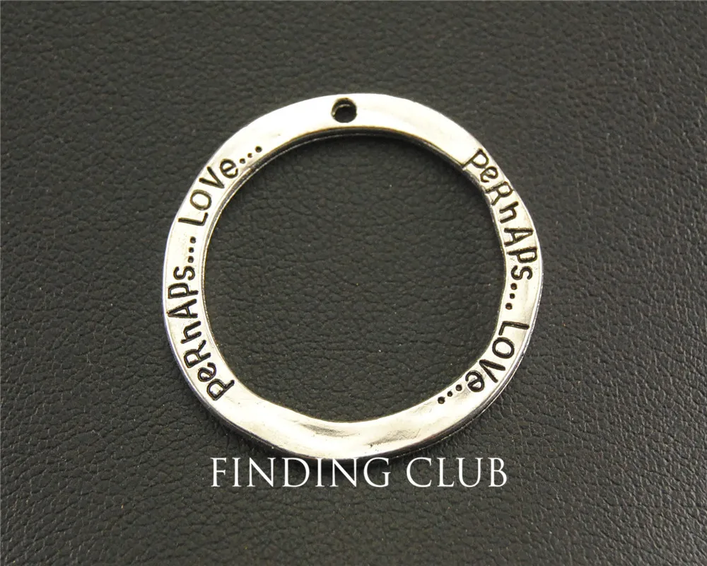 

20pcs Antique Sliver Carved perhaps love Round Charm Connector DIY Necklace Bracelet Findings 30mm A1334
