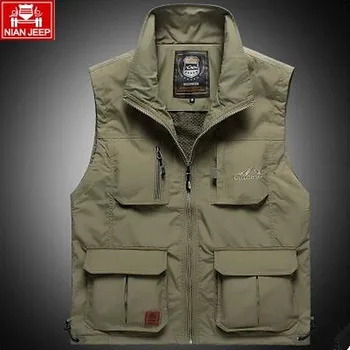 

The classic 2017 high quality pure cotton JEEP vest detachable leisure Many pocket zipper photography vest men director coat