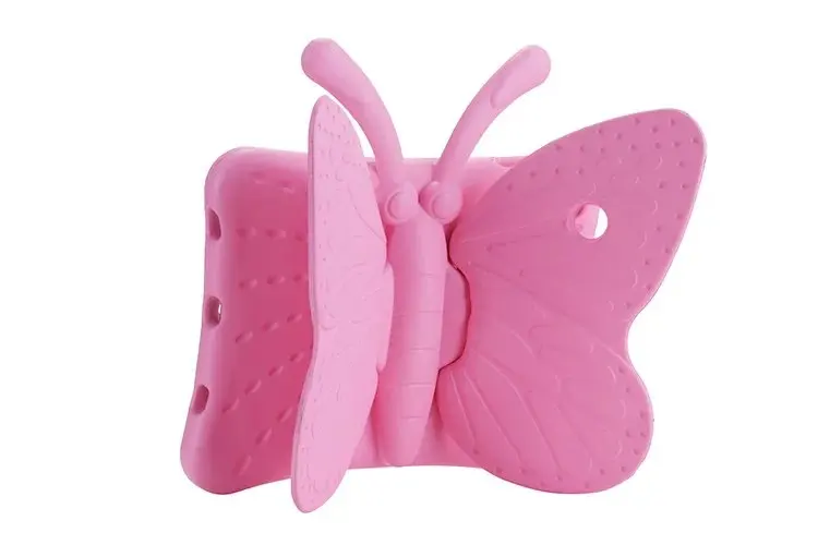Дети Защитный бабочка EVA пены противоударный моющийся силиконовый чехол для iPad 9,7 Крышка планшета A1822 A1893+ ручка - Цвет: Розовый