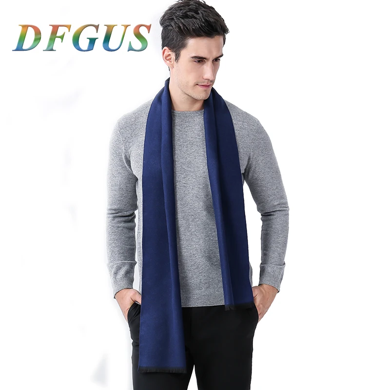 Winter Scarf Long Warm Cashmere Scarf Luxury Brand for Men Business