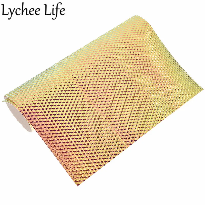 Lychee Life Cube голографическая Синтетическая кожаная ткань A4 29x21 см PU Ткань DIY современная ткань для пошива домашней одежды аксессуары для одежды