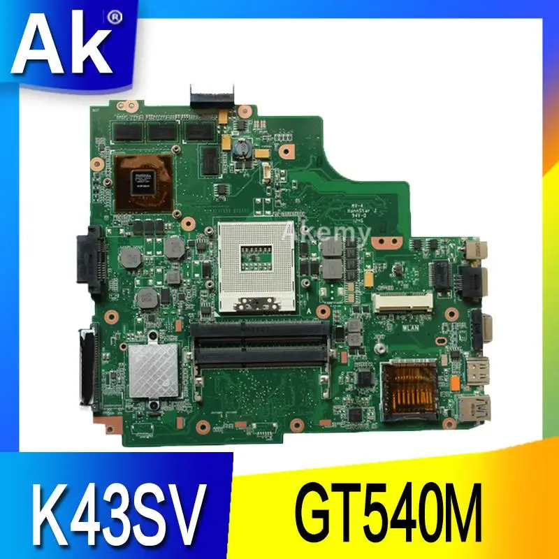 AK Оригинал K43SV материнская плата для ноутбука For Asus K43S X43S K43SJ K43SM протестированная