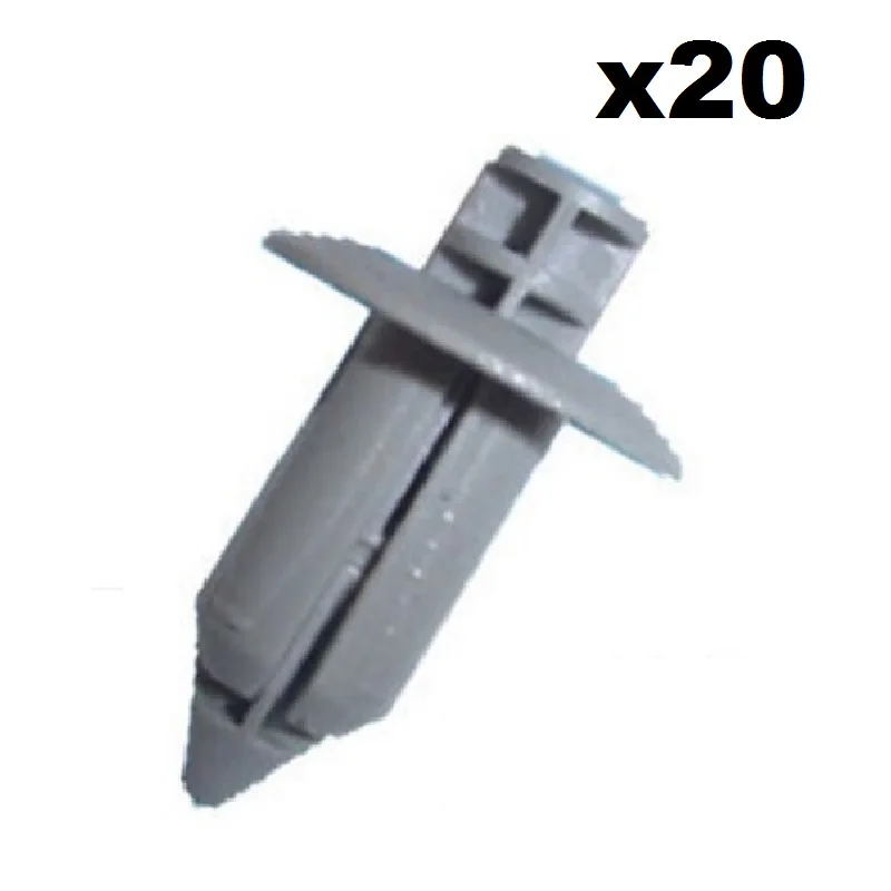 

20x Grey Plastic Push Fit Trim Retaining Clips- 8mm Rivets for Honda Mazda etc