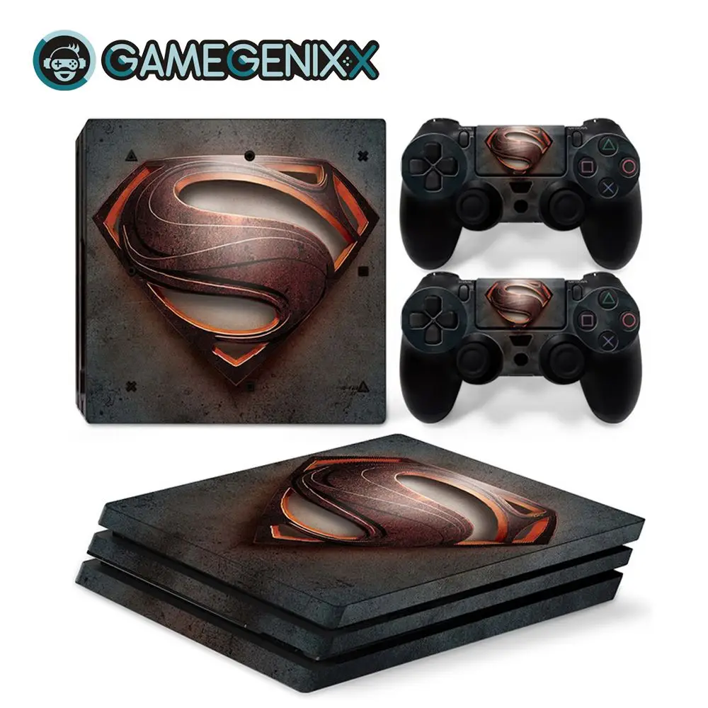 GAMEGENIXX Skin Sticker Protective Vinyl Decal for PS4 Pro Console and 2 Controllers- Superman