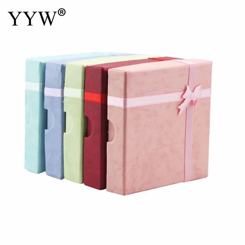 Cardboard Bracelet Box with Satin Ribbon mixed 20x87mm 24PCs/Bag Sold