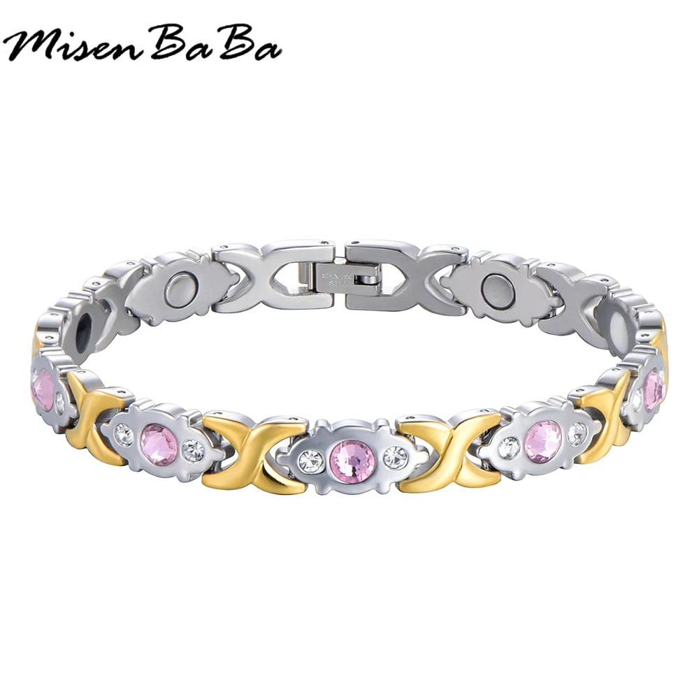 Crystal Stainless Steel Germanium Bracelets Women's Bracelet Health Care Jewelry 2018