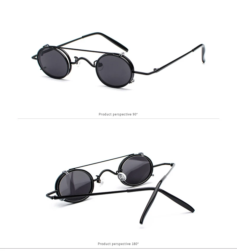 Брендовые дизайнерские черные маленькие круглые солнцезащитные очки мужские готические стимпанк Солнцезащитные очки женские Модные Ретро винтажные очки