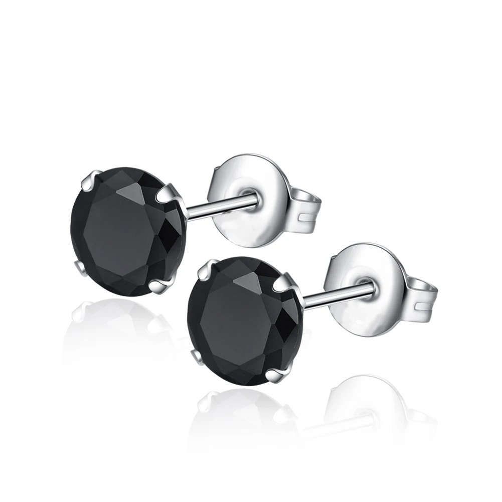 

High quality Silver Earrings for women Black round 925 Fashion Silver Plated earrings MVZTQZSA