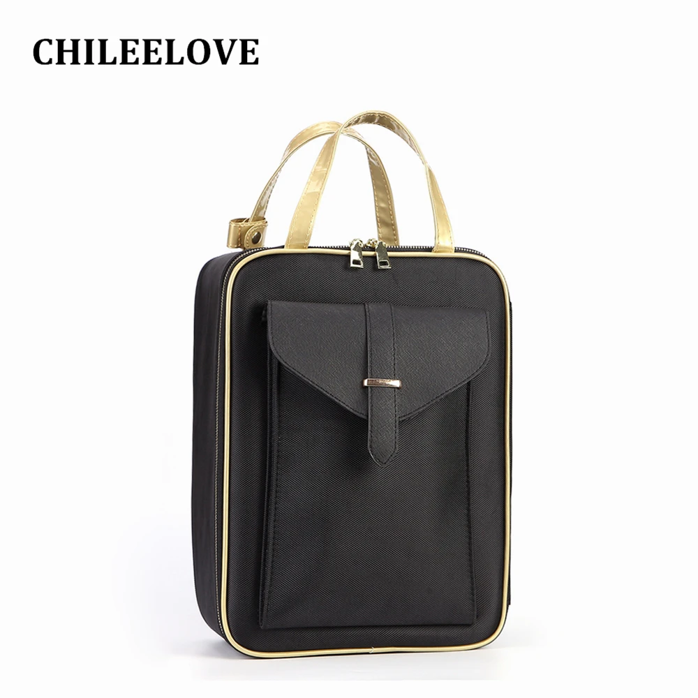 

CHILEELOVE Makeup Professional Backpack Handbag Cosmetic Makeup Multi Layer Make Up Case Box For Makeup Brushes Kit Skin Care