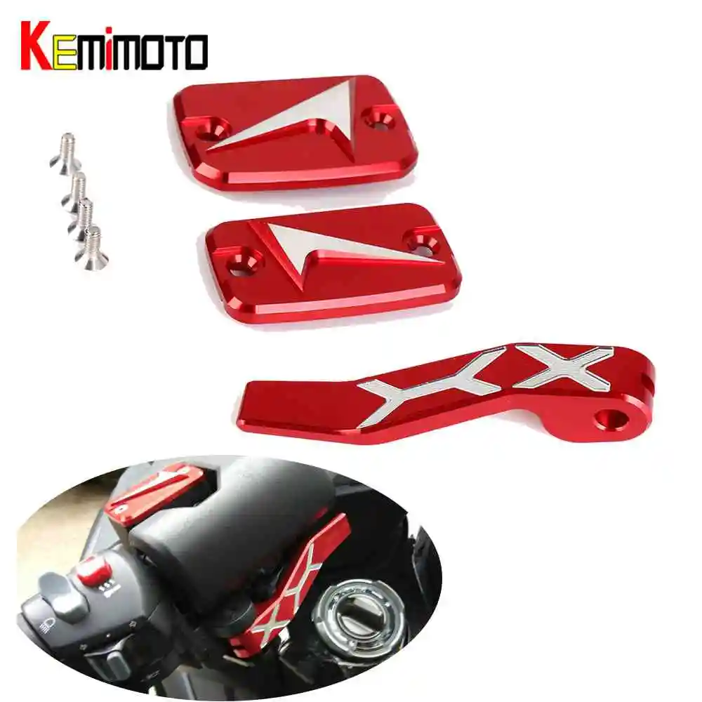 

KEMiMOTO For KYMCO AK550 2018 Front Brake Fluid Reservoir Cover Fuel cap 3D Parking Brake Lever start For KYMCO AK 550 2017