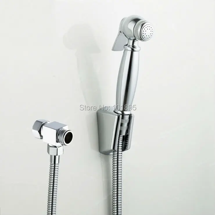 

L16912 Wall Mounted Chrome Finish Brass Angle Valve with Bidet Shattaf