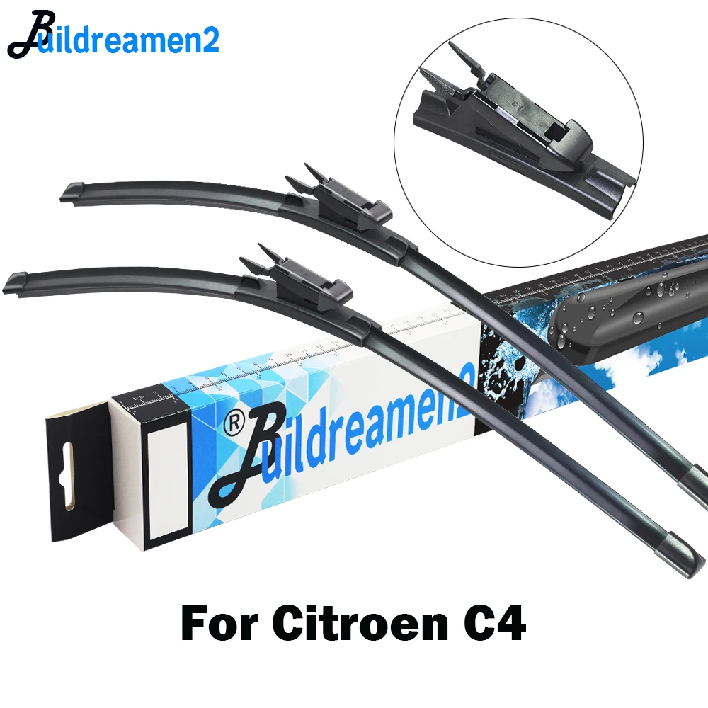 Buildreamen2 2 Pieces Car Wiper Blade Frameless Rubber Front Windscreen Wiper For Citroen C4 Coupe Hatchback Sedan Aircross Buildreamen2 2 Pieces Car Wiper Blade Frameless Rubber Front Windscreen Wiper For Citroen C4 Coupe Hatchback Sedan Aircross