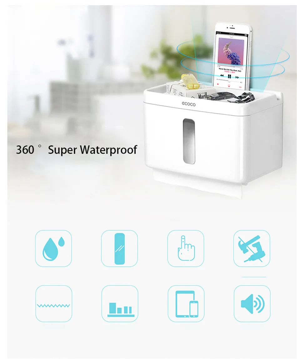 BAISPO портативный держатель для туалетной бумаги настенное крепление подставка для салфеток с Телефон Полка для ванной кухни водонепроницаемый держатель туалетной бумаги
