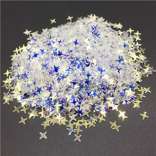 2.5mm Star silver Сверкающие серебряные блестки ультратонкие блестки 1-8 мм ПЭТ блестка для дизайна ногтей Декор боди-арт живопись украшения для ногтей своими руками 8 г - Цвет: 2.5mm Star silver