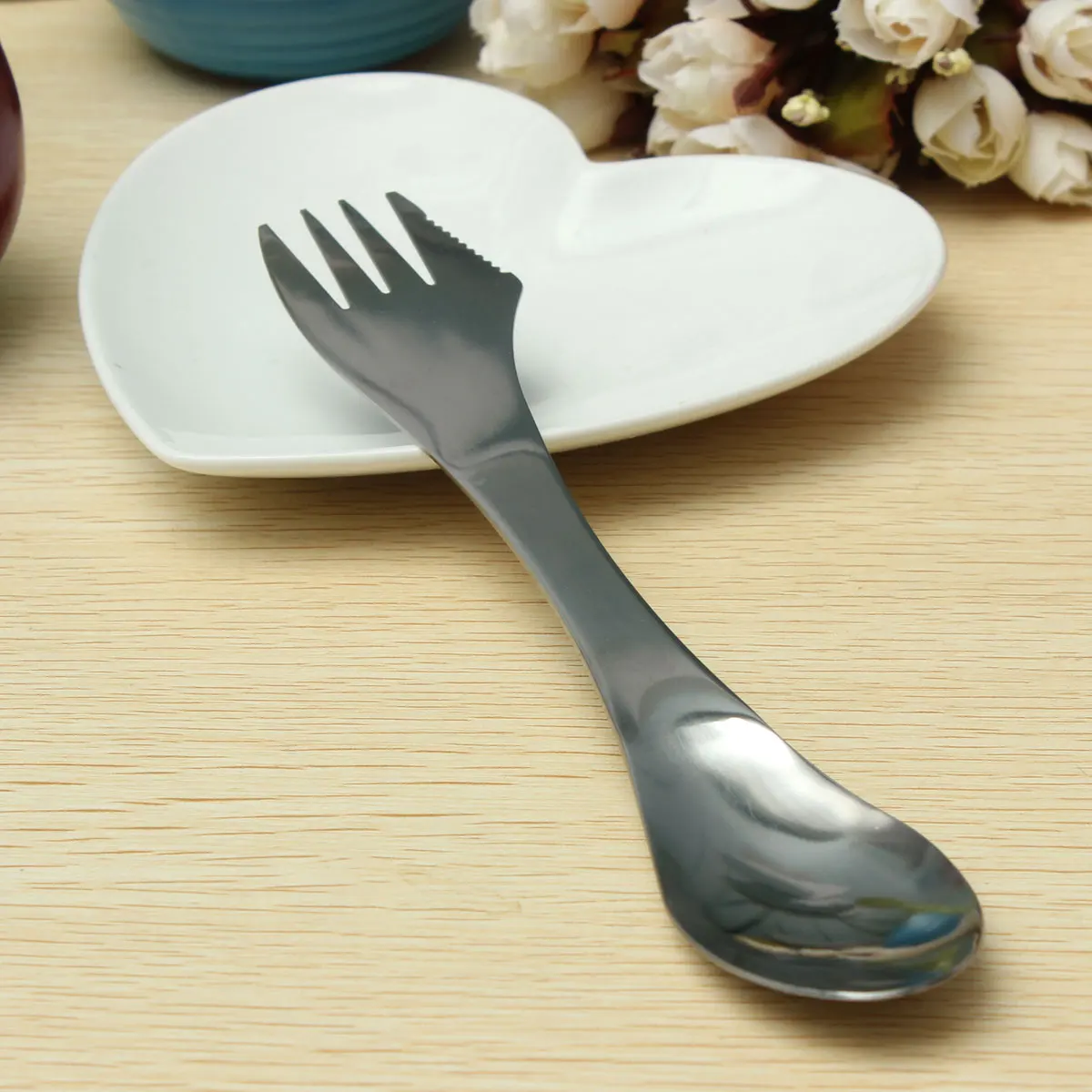 

Portable multifunction 3 in1 Stainless Steel Spork Spoon Knife Fork Cutlery Utensil Tableware Outdoor Camping Picnic Gadget