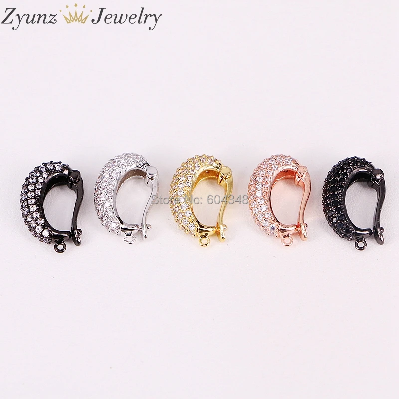 

20PCS Zyunz Mix Color Micro Pave CZ Pendant Bails, Clasps, Jewelry Findings