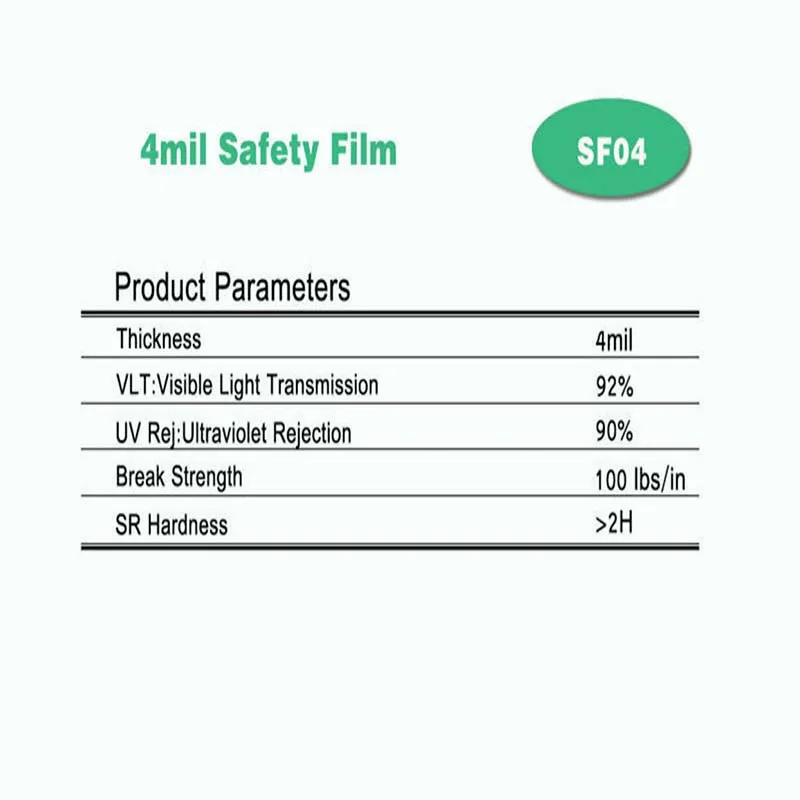 4mil Прозрачная защитная и защитная оконная пленка противоударное стекло Защита небьющиеся самоклеющиеся наклейки против царапин