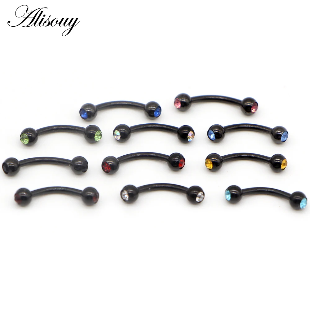 Alisouy 1PCS Surgical Stainless Steel Eyebrow Nose Lip Captive Bead Ring Tongue Piercing Tragus Cartilage Earring Body Jewelry